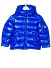 Moncler Kids' Hooded Down Jacket In Blue