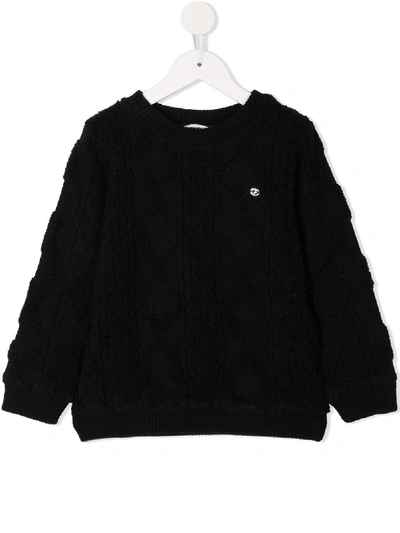 Fith Kids' Cable Knit Jumper In Black