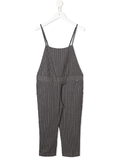 Fith Kids' Striped Dungarees In Grey