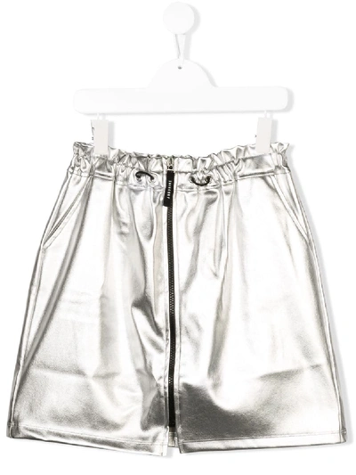 Andorine Teen Metallic Skirt In Silver