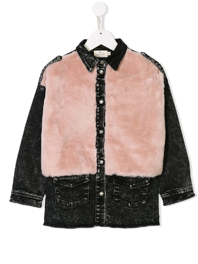 Andorine Kids' Embelished Denim Shirt In Black