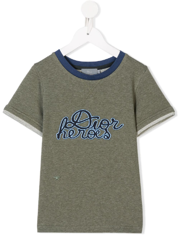 Baby Dior Kids' Embroidered Detail Tshirt In Green ModeSens