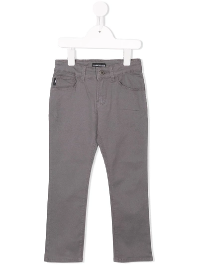 Emporio Armani Kids' Stretch Slim-fit Jeans In Grey