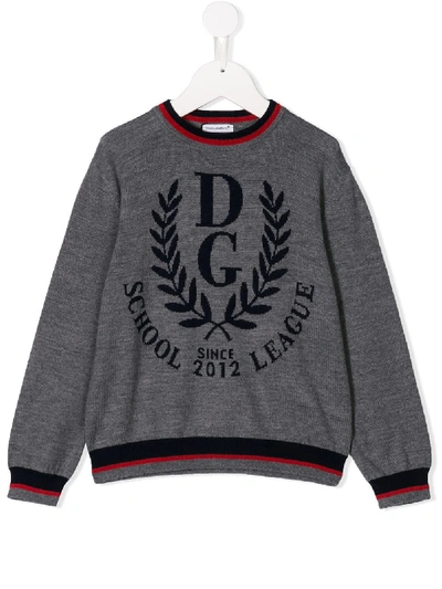 Dolce & Gabbana Kids' Logo Varsity Jumper In Grey