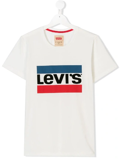Levi's Teen Logo Print T-shirt In White