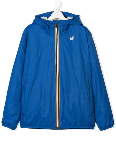 K-way Teen Hooded Lightweight Jacket In Blue