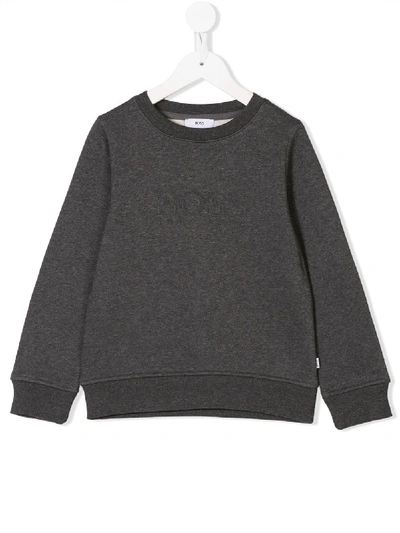 Hugo Boss Kids' Embossed Logo Sweatshirt In Grey