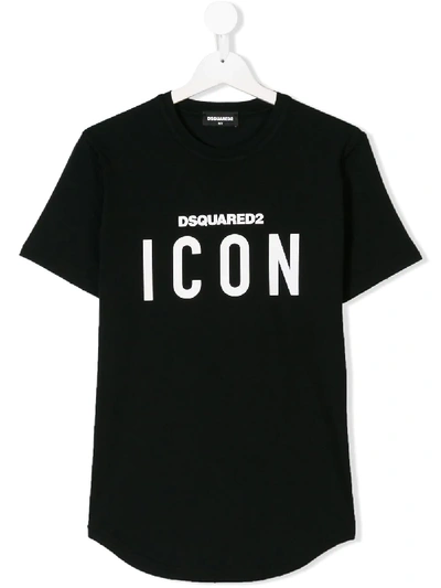 Dsquared2 Teen Icon Print T-shirt In Black