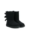 Ugg Girls Black Kids Bailey Bow Ii Sheepskin Boots 7.5