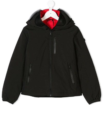 Ai Riders On The Storm Kids' Mask Hood Zip Jacket In Black