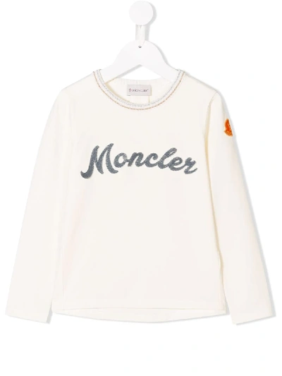 Moncler Kids' Logo Patch T-shirt In White