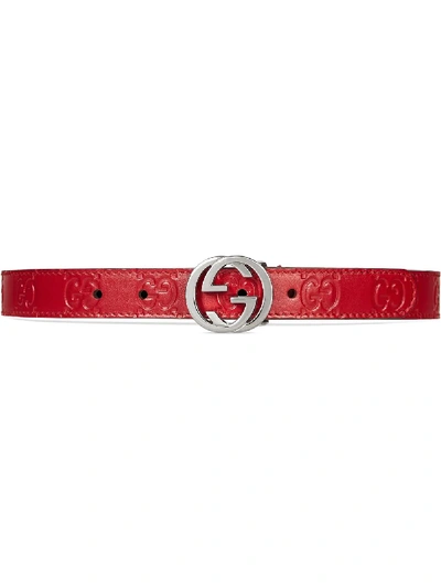 Gucci Kids' Children's  Signature Belt In Red