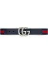 GUCCI DOUBLE G-BUCKLE WEB-STRAP BELT