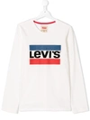 Levi's Teen Logo Printed T-shirt In White