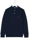 Ralph Lauren Kids' Long Sleeve Polo Shirt In Blue