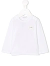 Dolce & Gabbana Logo Plaque Long Sleeve Top In White