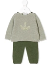 Knot Striped Two-piece Set In Green