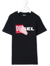 Diesel Kids' Logo Printed T-shirt In Blue