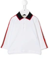Gucci Logo Jacquard Trim Polo Shirt In White