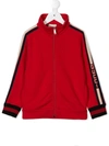 Gucci Kids'  Jacquard Zipped Sweatshirt In Red