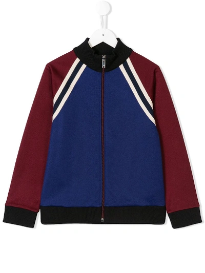Gucci Kids' Colour Block Bomber Jacket In Blue