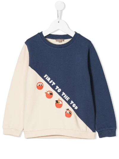 Emile Et Ida Kids' 'first To The Top' Jersey Jumper In Blue