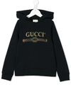 Gucci Kids' Logo-print Hoodie In Blue