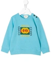Gucci Babies' Vintage Logo Sweatshirt In Blue