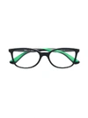 Ray-ban Junior Kids' Rectangular Frame Glasses In Black