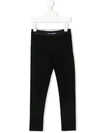 Dolce & Gabbana Cotton Blend Interlock Leggings In Black