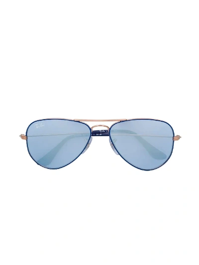 Ray-ban Junior Kids' Aviator Sunglasses In Blue