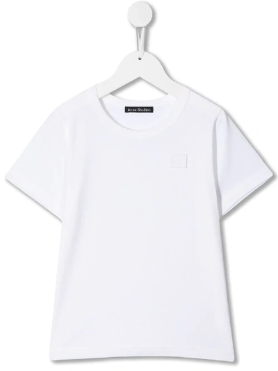 Acne Studios Kids' Mini Nash Face T恤 In White