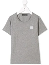 Acne Studios Kids' Mini Nash Face Patch T-shirt In Grey