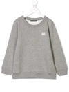 Acne Studios Mini Fairview Face Sweatshirt Gray Melange In Grey
