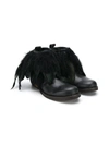 ANDORINE FEATHER LEATHER BOOTS