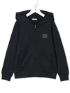 Dolce & Gabbana Full-zipped Hoodie In Blue
