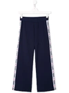 Fendi Kids' Logo Printed Track Pants In Blue