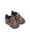 Fendi Brown Sneakers For Babykids With Double Ff In Brown