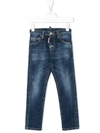 Dsquared2 Teen Faded Slim-fit Jeans In Blue