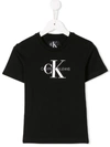 Calvin Klein Kids' Logo-print Cotton T-shirt In 黑色