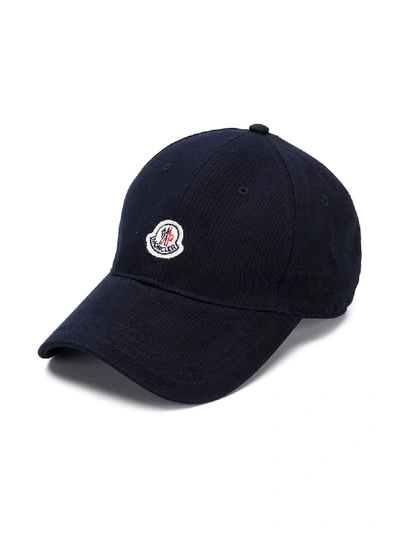 Moncler Kids' Logo Patch Cap In Blue