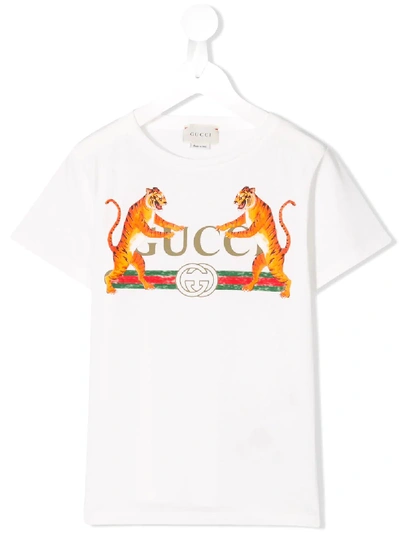 Gucci Kids' 老虎t恤 In White