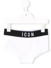 Dsquared2 Teen Icon Embroidered Briefs In White