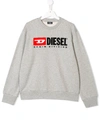 Diesel Teen Logo Print Sweatshirt In Grey