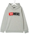 Diesel Kids' Kapuzenpullover Mit Logo In Grey