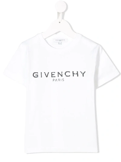 Givenchy Kids' Lettering Logo Print T-shirt In White