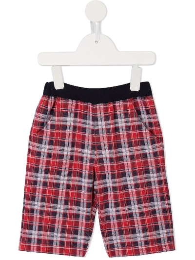 Familiar Kids' Plaid Shorts In Red