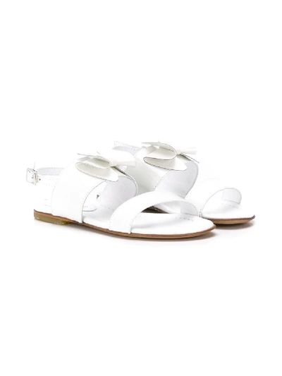 Montelpare Tradition Kids' Bow Strap Sandals In White