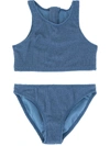 Duskii Girl Zoe Zip Bikini Set In Blue
