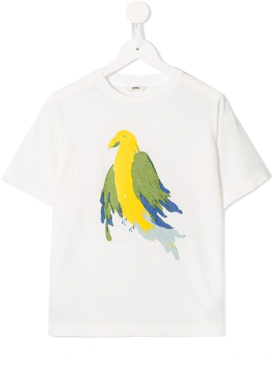 Fith Kids' Parrot Printed T-shirt In White